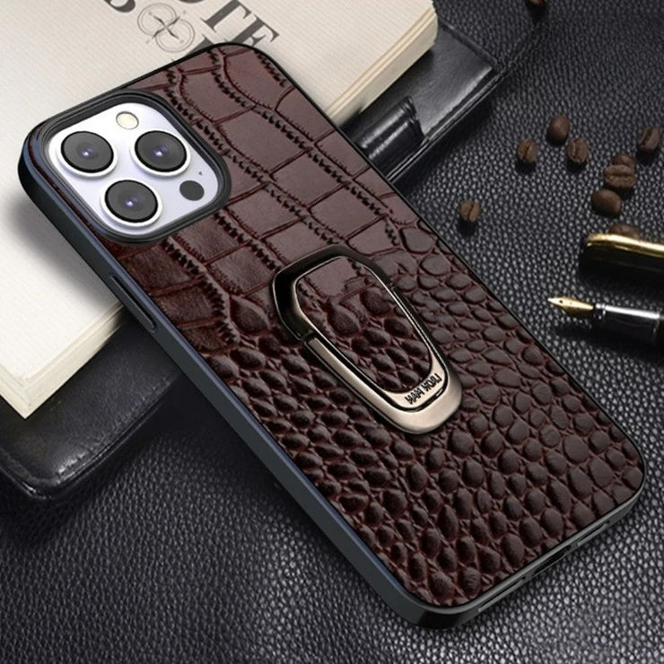 Adepto Leather iPhone Case With Ring - Astra Cases