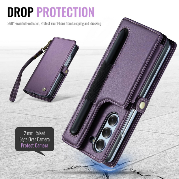 Palma RFID Blocking Wallet Case For Galaxy Z Fold 6 With Pen Holder Slot