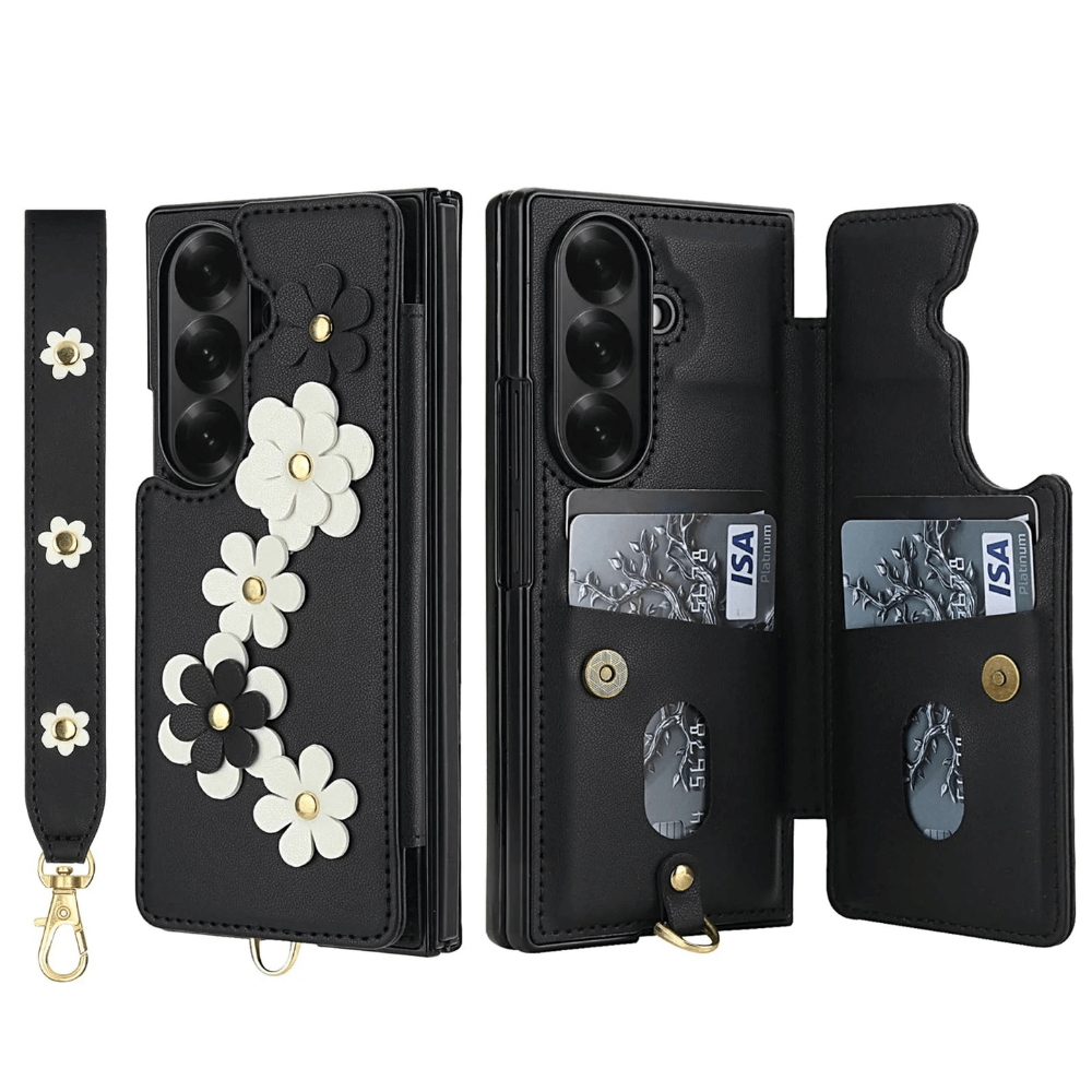 Privo Floral Design Detachable Wallet Case For Galaxy Z Fold - Astra Cases