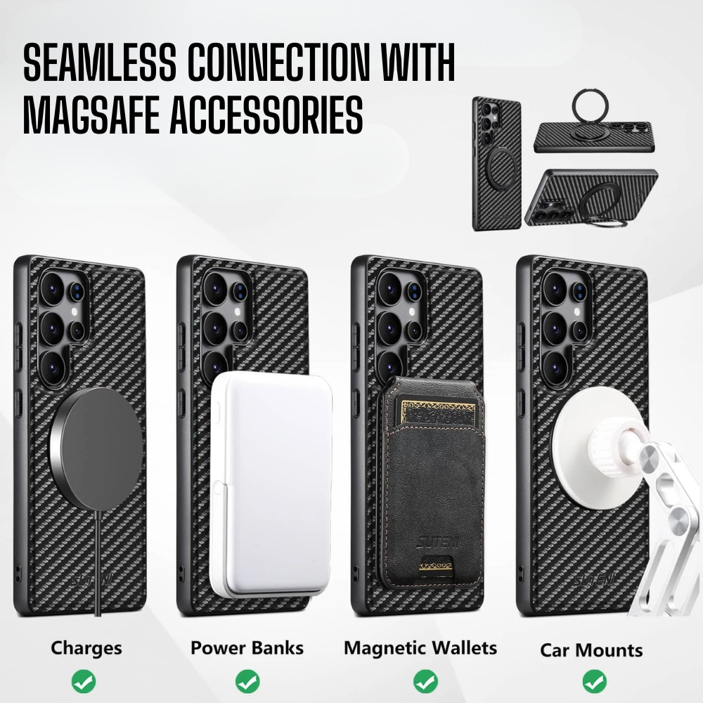 Frux Carbon Fiber Shockproof Galaxy Case With Kickstand