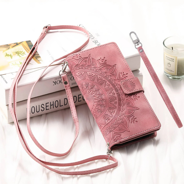 Denuo Magnetic Leather Wallet iPhone Case With Straps