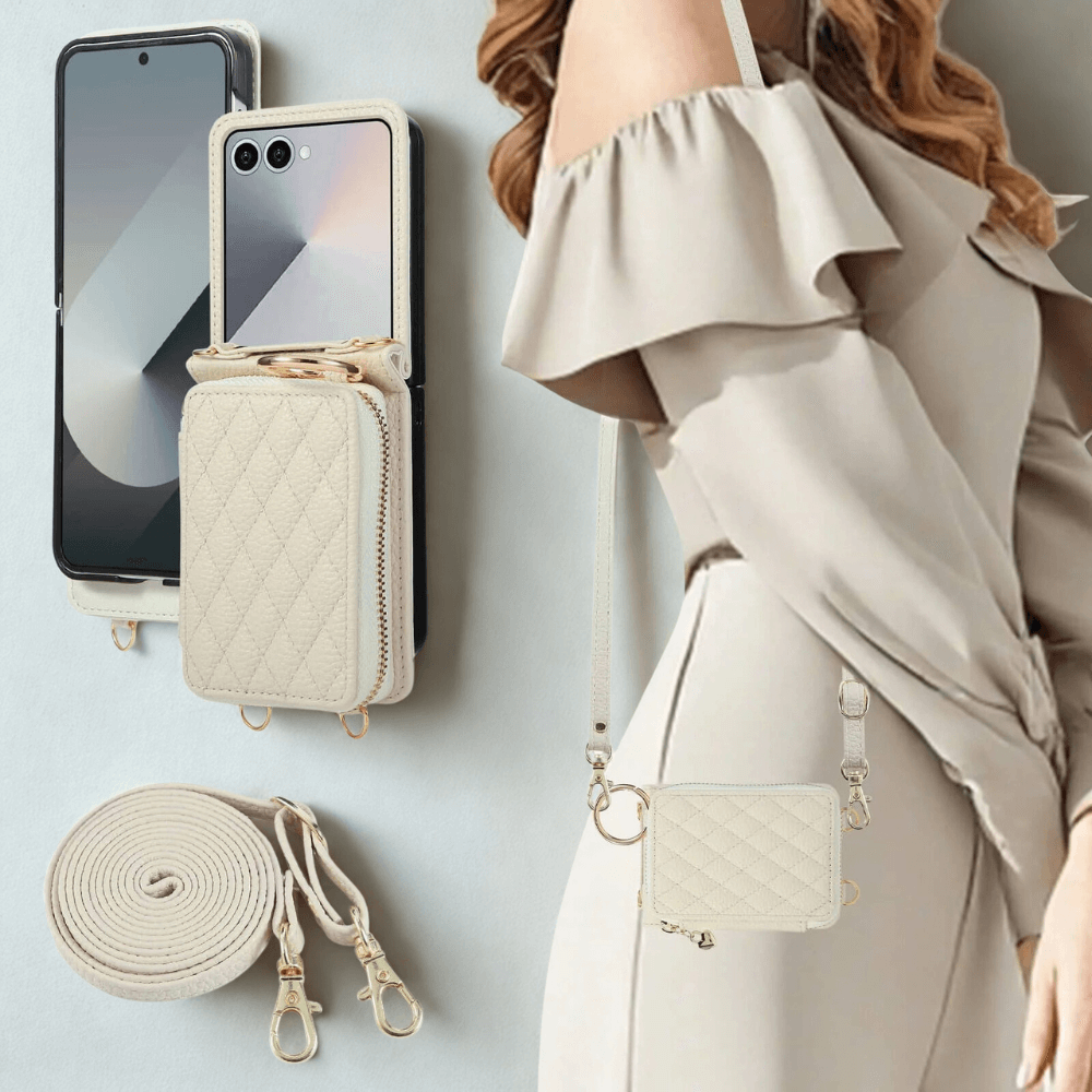 Taceo Crossbody Leather Wallet Case for Galaxy Z Flip - Astra Cases