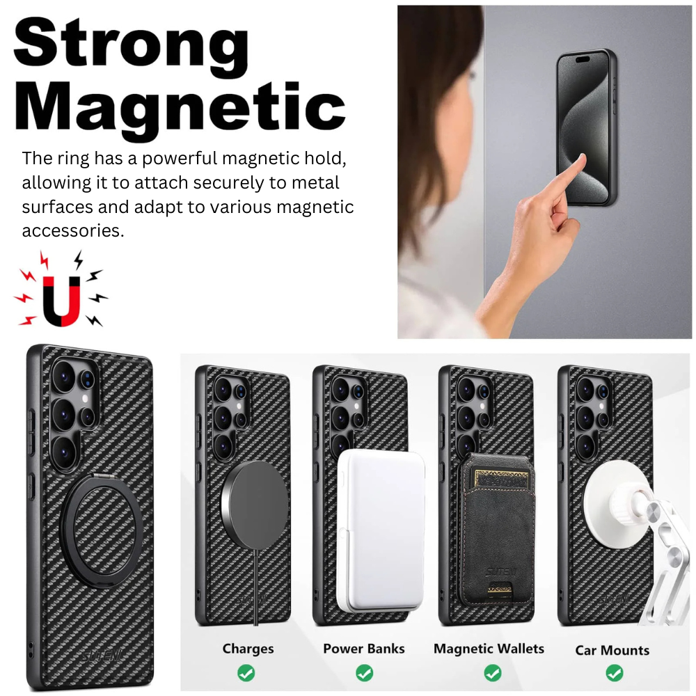 Frux Carbon Fiber Shockproof Galaxy Case With Kickstand