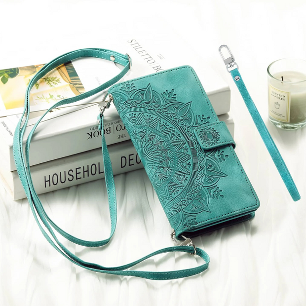 Denuo Magnetic Leather Wallet iPhone Case With Straps