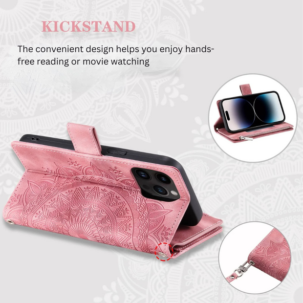 Denuo Magnetic Leather Wallet iPhone Case With Straps
