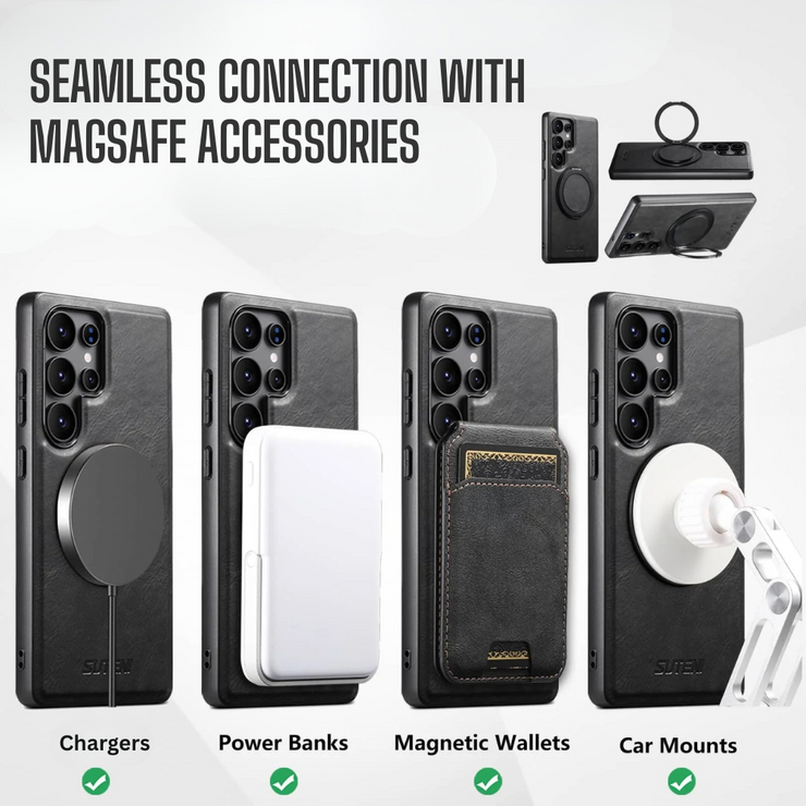 Caries Leather Galaxy Case With Built-in Kickstand