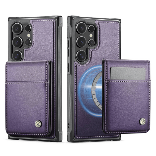 Pando Magnetic Leather Galaxy Wallet Case With Detachable Card Holder