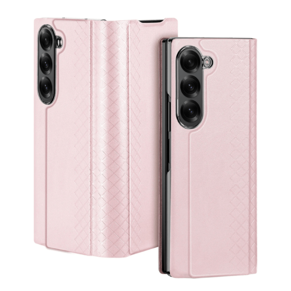 Recro Leather Case For  Galaxy Z Fold With Card Holder And Kickstand