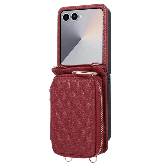 Taceo Crossbody Leather Wallet Case for Galaxy Z Flip - Astra Cases