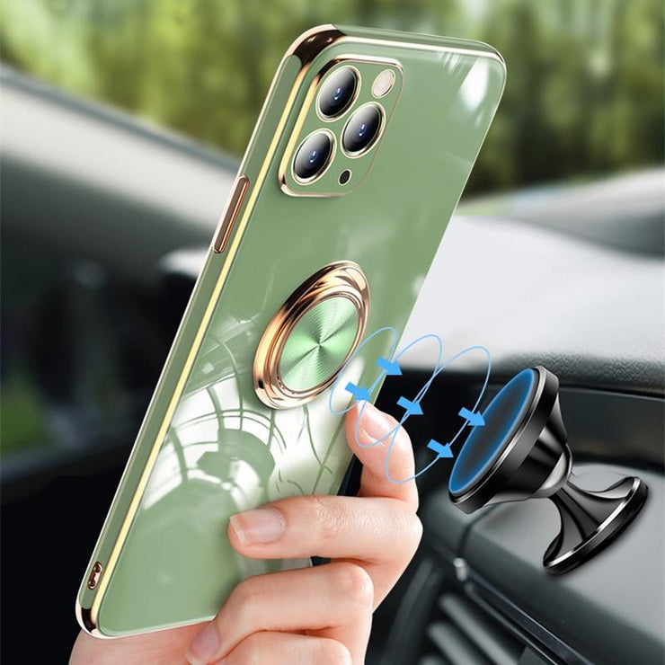 Aere Luxury Plated iPhone Case With Ring For Series 14 and 15