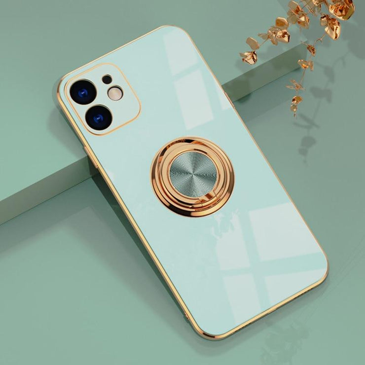 Aere Luxury Plated iPhone Case With Ring For Series 14 and 15