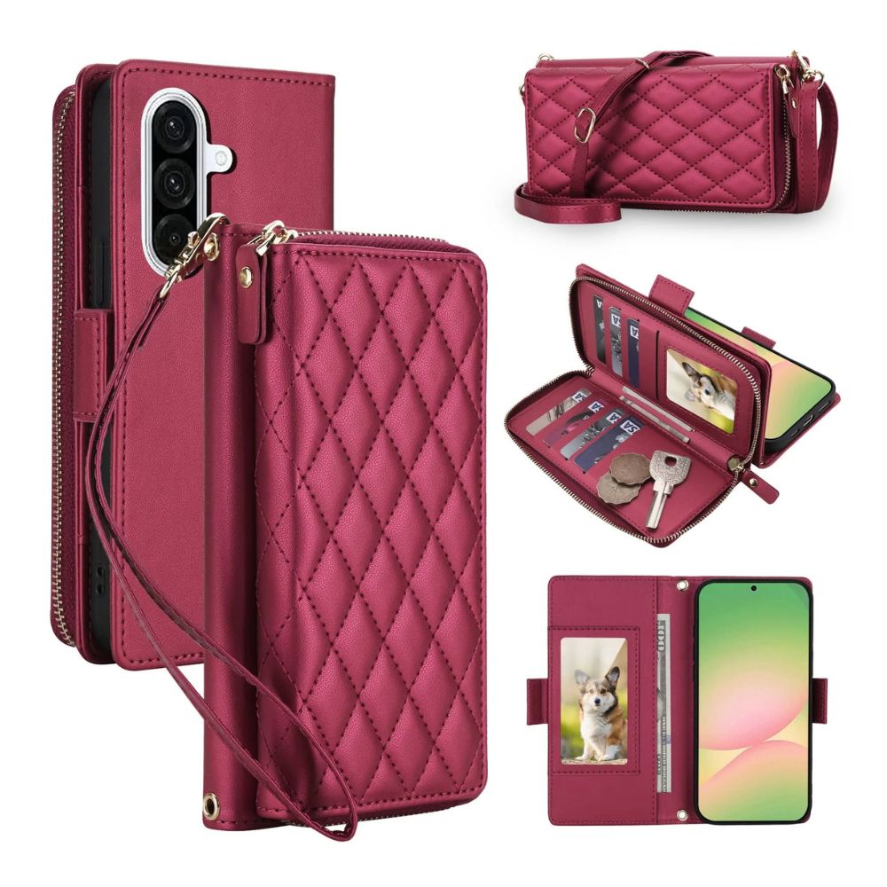 Aestus Quilted Leather Wallet Case for Galaxy A Series - Astra Cases