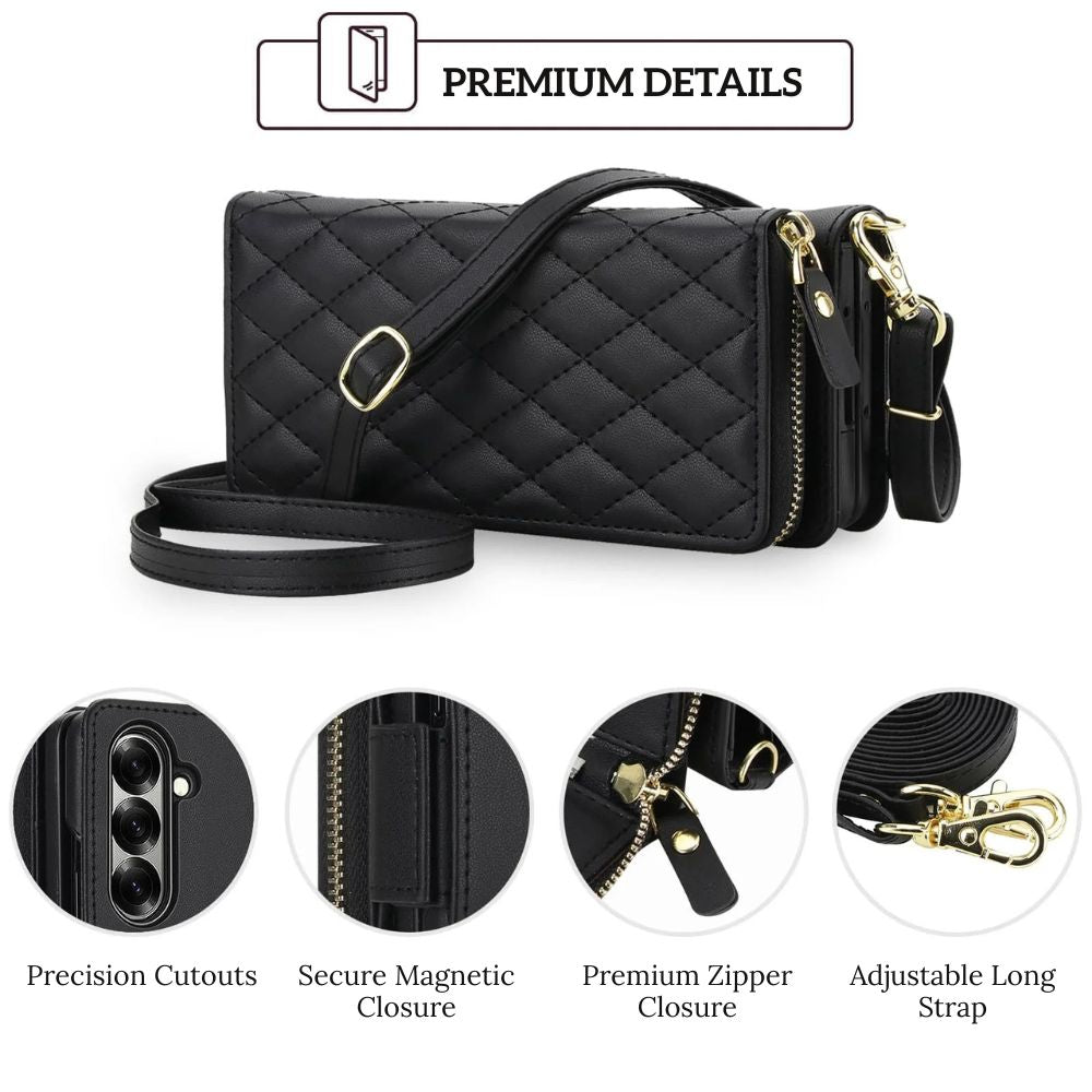Aeternus Quilted Leather Wallet Case for Galaxy Z Fold - Astra Cases