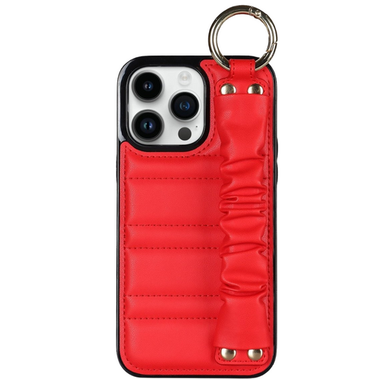 Amara Luxury Leather iPhone Case With Pleated Wristband