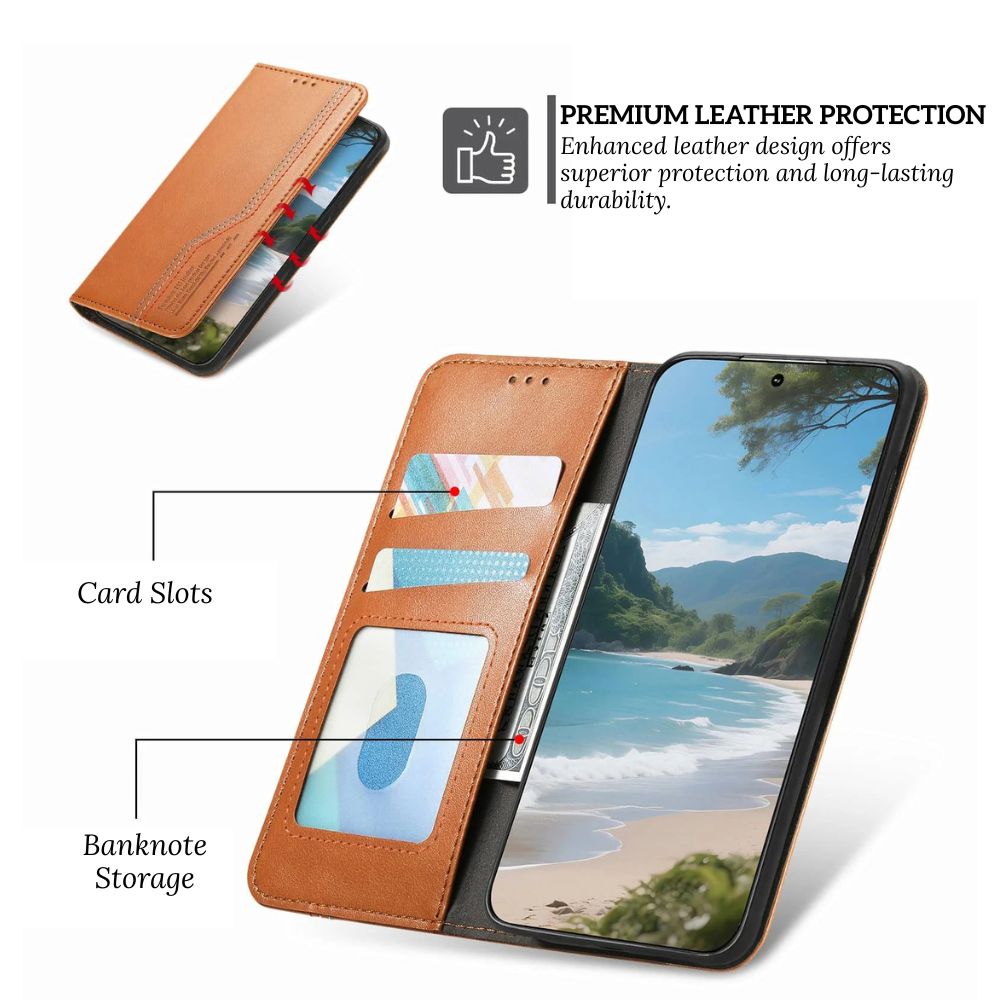 Ceteri Leather Wallet Flip Case For Galaxy S Series - Astra Cases