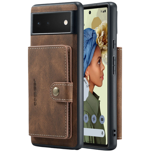 Aes Magnetic Leather Wallet Case For Google Pixel