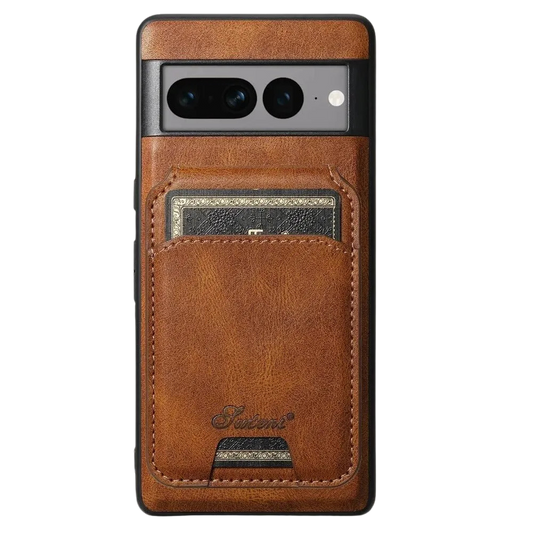 Insula Premium Leather Google Pixel Case With Detachable Magnetic Card Stand
