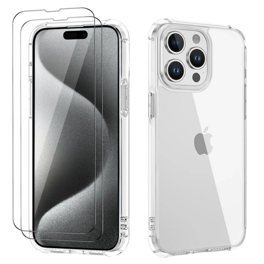 Evoco Shockproof iPhone Case With 2-Piece Clear Screen Protectors