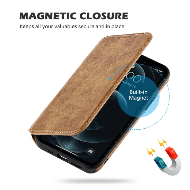 Flatus Leather Flip Wallet iPhone Case