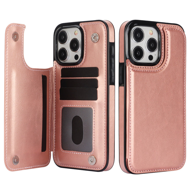 Vistor Leather Flip Wallet Case For iPhone 14 and 15 Series