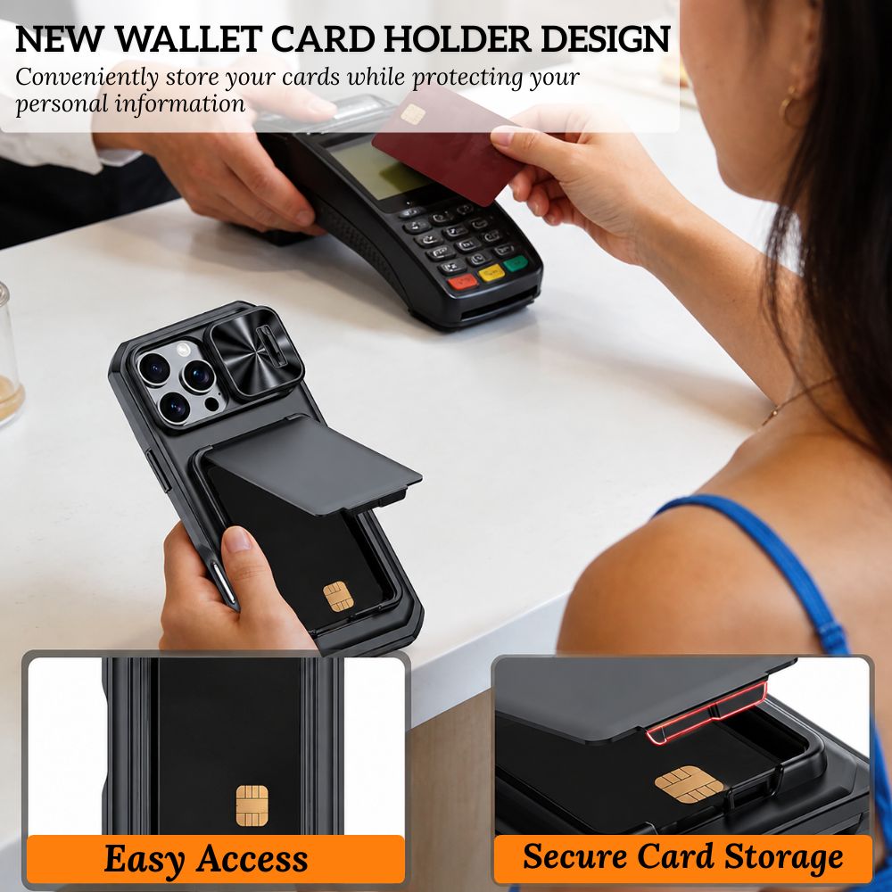 Invictor Slim Shockproof iPhone Case With Card Holder - Astra Cases