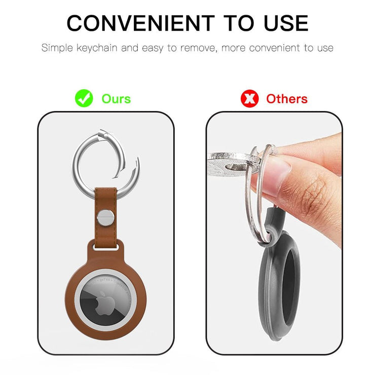 Mea Waterproof Airtag Leather Keychain Case