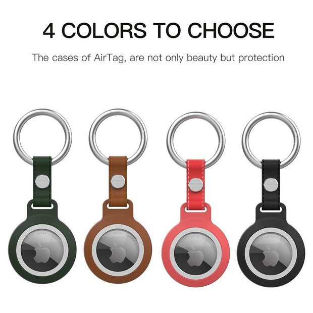 Mea Waterproof Airtag Leather Keychain Case
