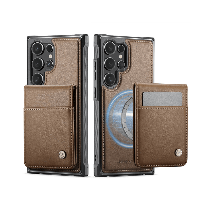 Pando Magnetic Leather Galaxy Wallet Case With Detachable Card Holder - Astra Cases