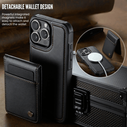 Perdo Magnetic Leather Wallet iPhone Case With Detachable Card Holder - Astra Cases