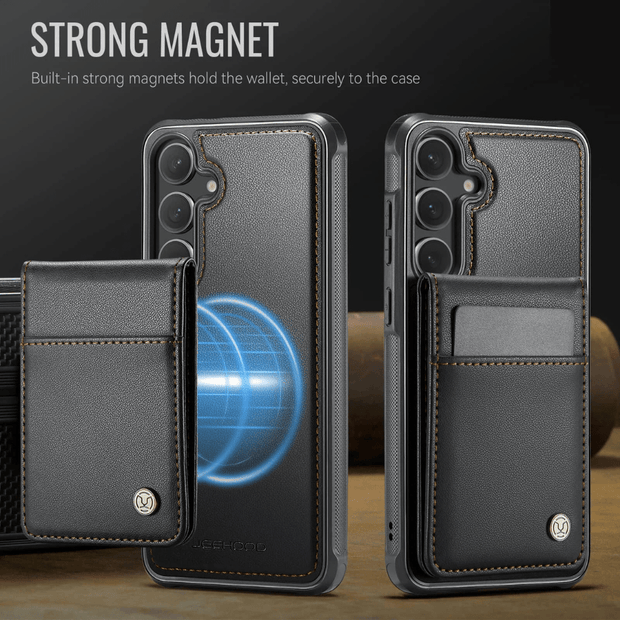 Prolix Magnetic Leather Wallet Galaxy Case With Detachable Card Holder - Astra Cases