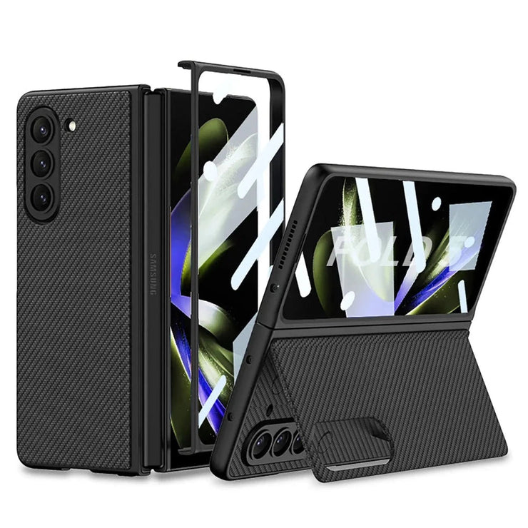 Puere Magnetic Leather Case for Galaxy Z Fold 5 With Flip Stand