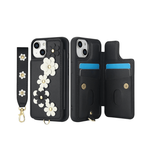 Venia Floral Design Detachable Wallet iPhone Case - Astra Cases