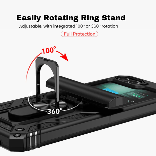 Ventus Heavy Duty Case For Galaxy Z Flip With 360° Magnetic Ring Kickstand