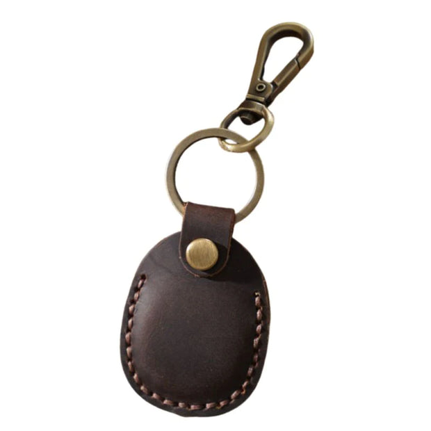 Emi Vintage Leather AirTag Keychain Case