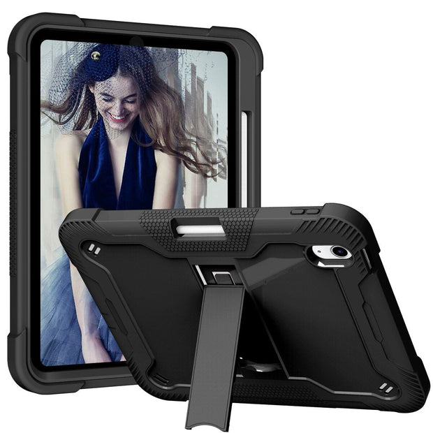 Aeris Heavy Duty Shockproof Silicone Case for iPad 10th Generation w/ Pencil Holder & Kickstand - Astra Cases