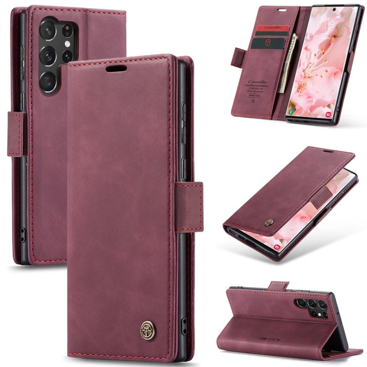 Dira Retro Leather Wallet Case for Galaxy S23 Series - Astra Cases