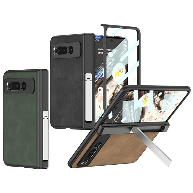 Doli Leather Case for Google Pixel Fold With Tempered Glass - Astra Cases