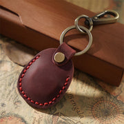 Emi Vintage Leather AirTag Keychain Case - Astra Cases