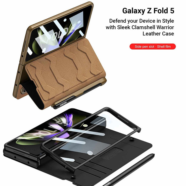 Tauri Leather Case for Galaxy Z Fold With Side Pen Slot
