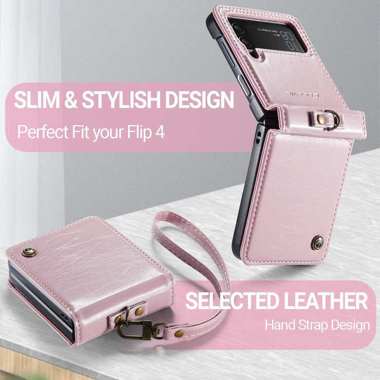 Lauri Luxury Magnetic Leather Wallet Case for Samsung Galaxy Z Flip 4 - Astra Cases
