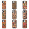Nobilis Floral Pattern Breathable Cork Wood iPhone Case with Soft Shockproof Silicone Bumper - Astra Cases